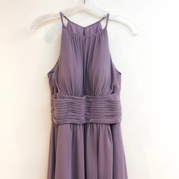 AZAZIE Mauve Chiffon Halter Formal Bridesmaids Maxi Dress C - Picture 3 of 9
